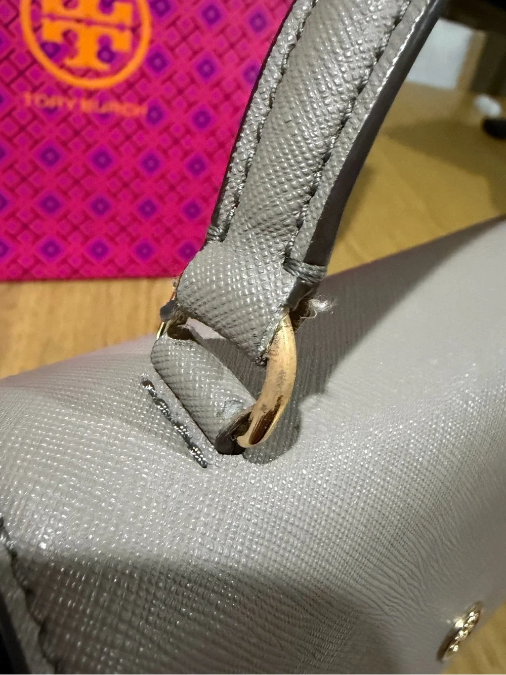 Tory Burch Leather Robinson Small Top Handle Bag